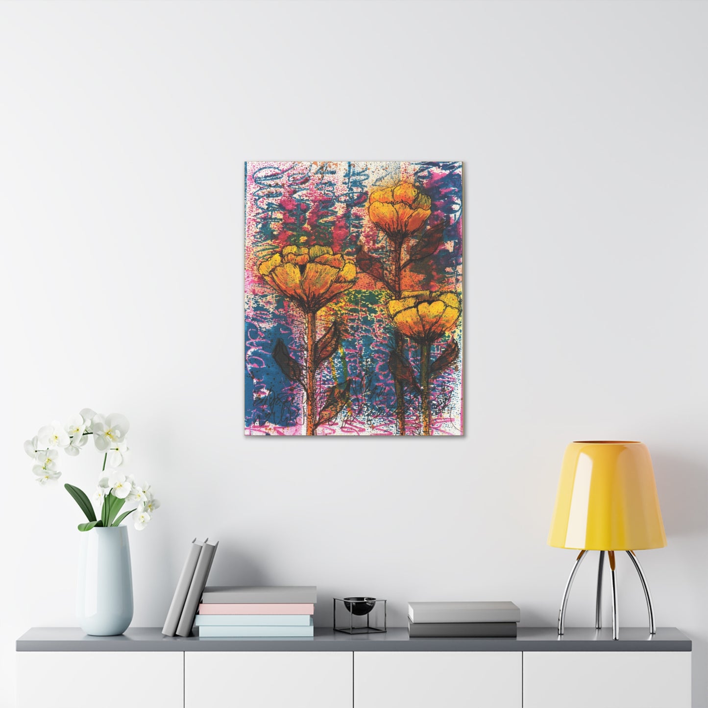 Braelyn's Flowers. Print on Canvas.