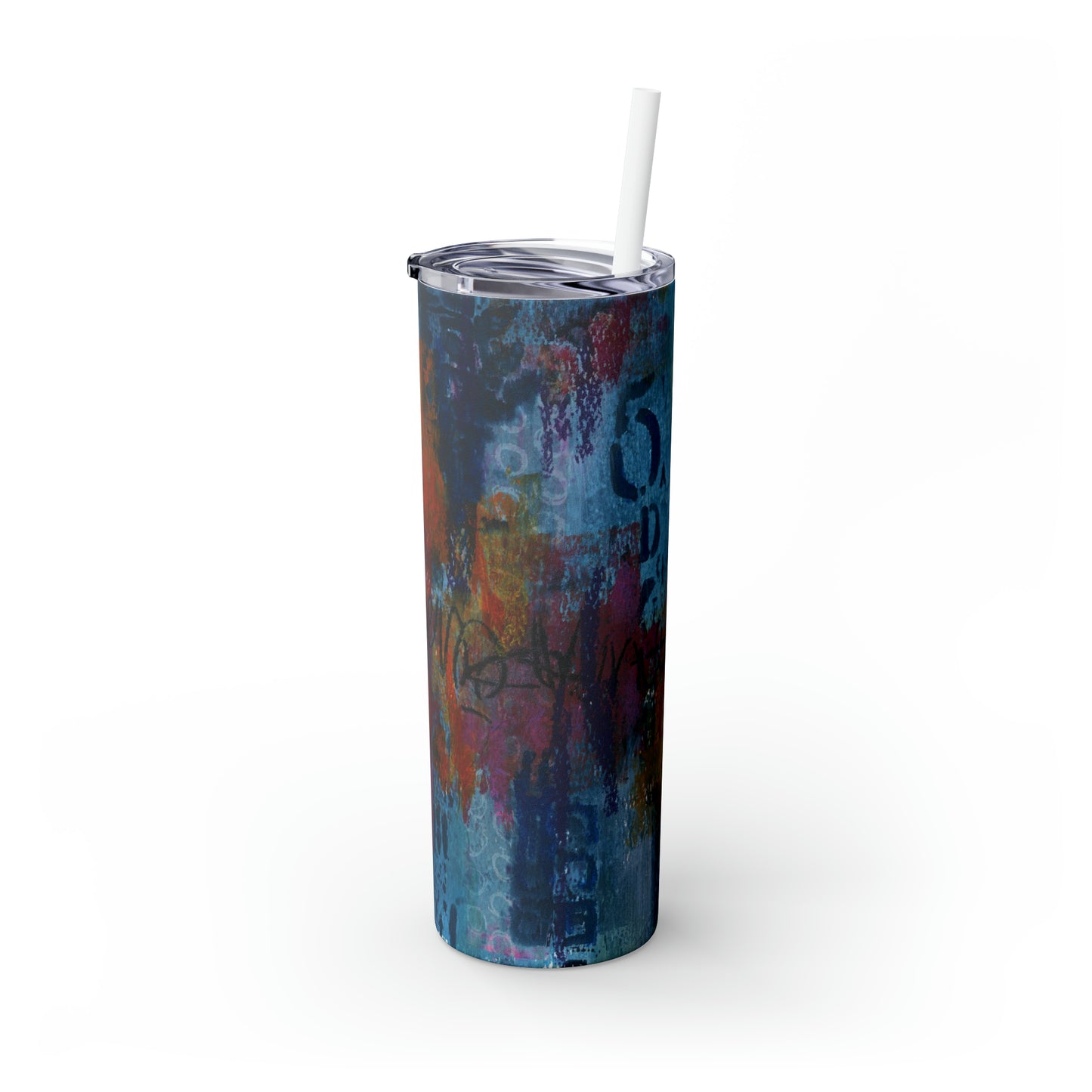 Blue No. 5. Skinny Tumbler with Straw, 20oz