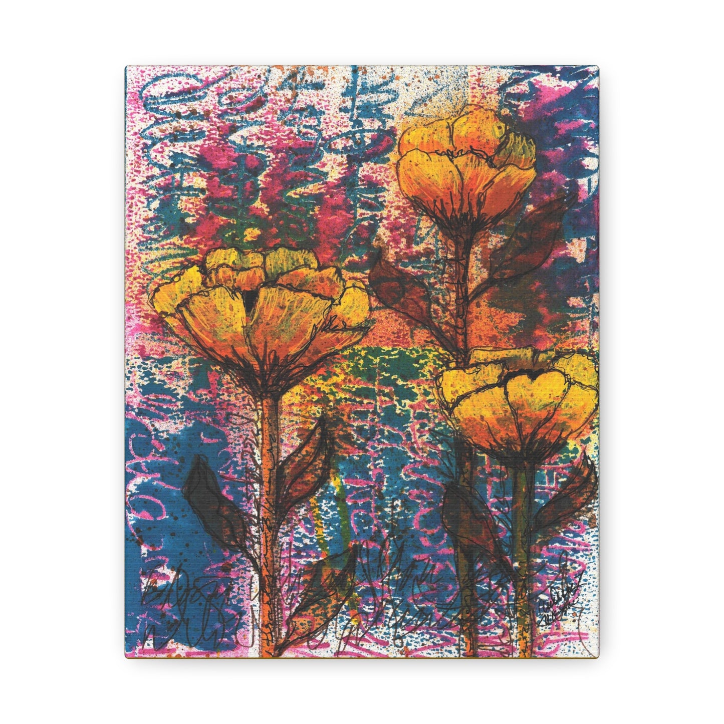 Braelyn's Flowers. Print on Canvas.