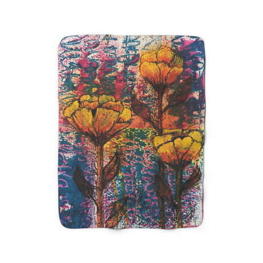 Braelyn's Flowers. Fleece Blanket. 50" x 60".